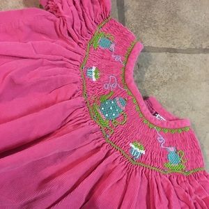 Shrimp and grits kids smocked longall